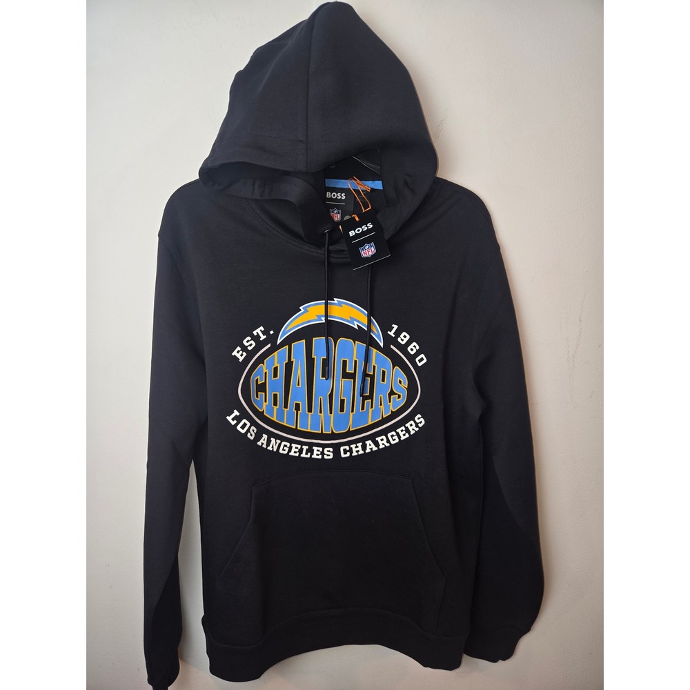 BOSS x NFL Los Angeles Chargers Black Hoodie Men's Size Medium NFL